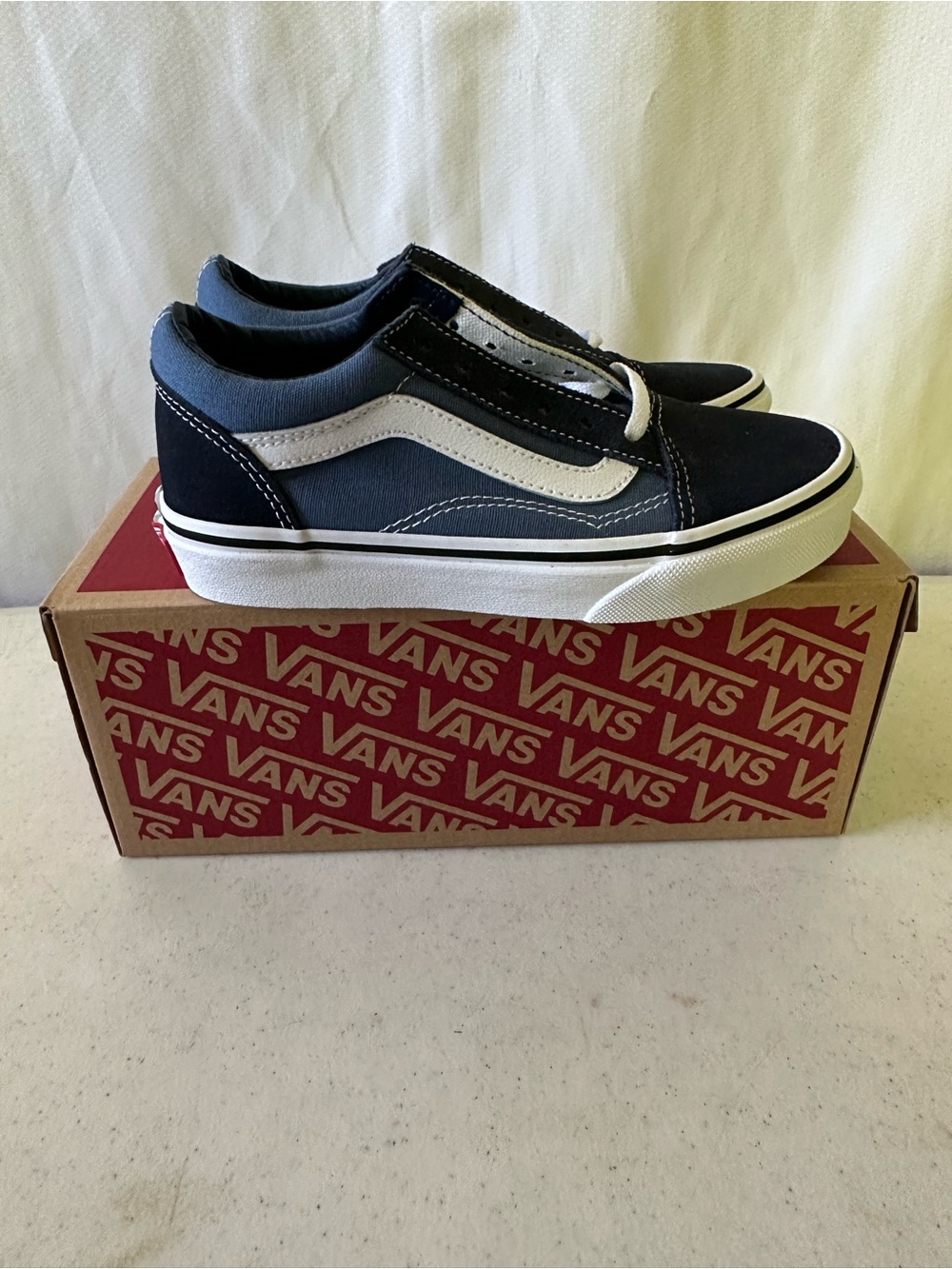 Vans Old Skool Navy True White Toddler Size 1 New With Box Classic